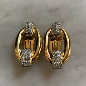 Erwin Pearl Gold/Rhinestone Vintage Earrings